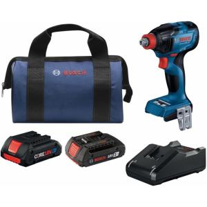 imageBOSCH GDX18V1860CN 18V ConnectedReady TwoInOne 14 In and 12 In BitSocket Impact DriverWrench Bare Toolw 18V 4 Ah  2 Ah Batteries