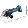 imageBOSCH GWS18V10PB14 18V Brushless 412  5 In Angle Grinder Kit with Paddle Switch and 1 CORE18V 8 Ah High Power BatteryTool Only