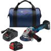 imageBOSCH GWS18V10B14 18V Brushless 412  5 In Angle Grinder Kit with 1 CORE18V 8 Ah High Power Battery