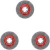 imageBOSCH WBX328 3 In XLOCK Arbor Carbon Steel Knotted Wire Single Row Cup Brush For Applications in Removing Weld Scale Burrs and Corrosion Preparing Painting SurfacesTempered Steel Wire Wheel