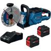 imageBOSCH GCS18V230N212 18V Brushless Cordless 9Inch Cutoff Saw for Concrete ampamp Metal Cutting  Lightweight Ergonomic Design 6Position Cutting Guard Kit with 2 CORE18V 12 Ah BatteriesTool  2 12 Ah Batteries  Charger