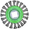 imageBOSCH WBX328 3 In XLOCK Arbor Carbon Steel Knotted Wire Single Row Cup Brush For Applications in Removing Weld Scale Burrs and Corrosion Preparing Painting SurfacesStainless Steel Wire Wheel