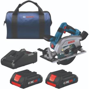 imageBOSCH GKS18V22N 18V Brushless BladeRight 612 In Circular Saw Bare ToolBladeLeft w Battery Kit