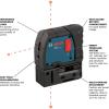 imageBOSCH GPL 3 ThreePoint SelfLeveling Alignment Laser Includes 3 AA Batteries Multipurpose Attachment Mounting Strap Recalibration Wrench Pouch ampamp Carrying Case