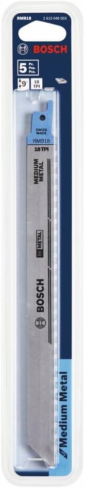 imageBosch RM918 5 pc 9 in 18 TPI Metal Reciprocating Saw Blades