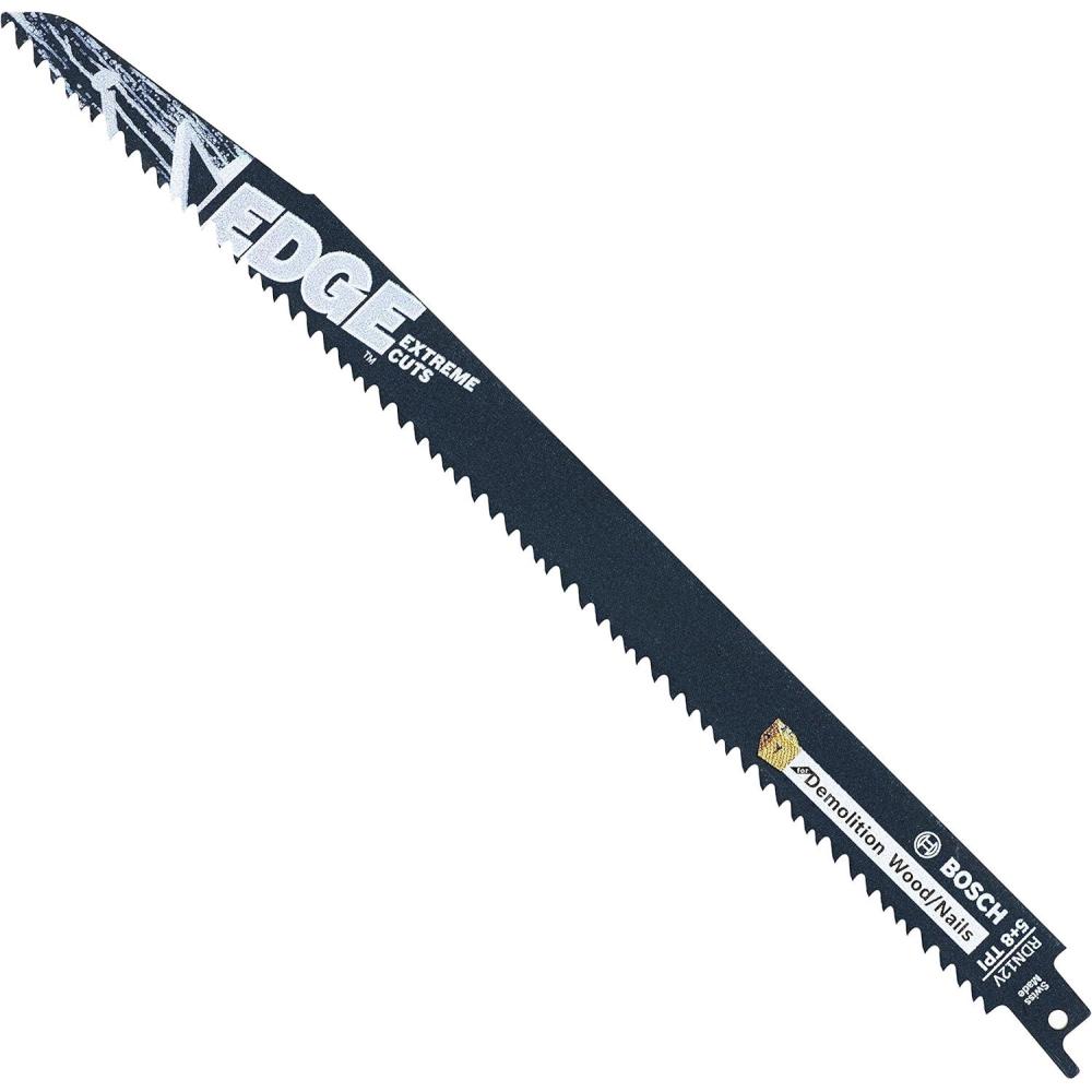 imageBosch RDN12V 5 pc 12 In 58 TPI Edge Reciprocating Saw Blades for WoodNail Demolition