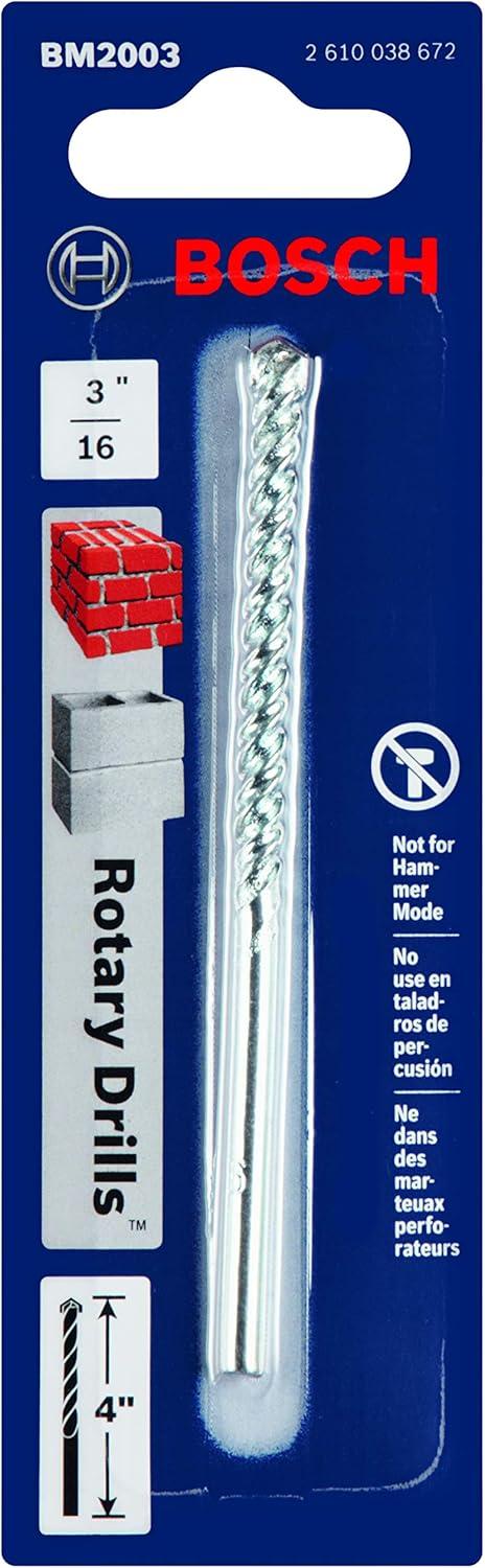 imageBosch BM2003 316inch Fast Spiral Rotary Masonry Drill Bit for Brick and Block 316quot X 2quot X 4quot
