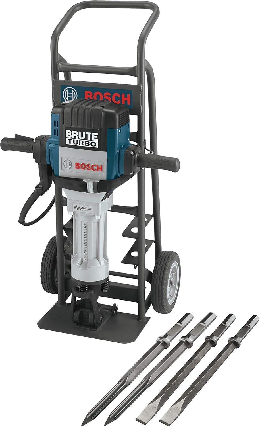 imageBOSCH BH2770VCD 120Volt 118 Hex Breaker Hammer Brute Turbo Deluxe Kit with Deluxe Cart Blue and BOSCH HS2167 19 In 5 In Asphalt Cutter 118 In Hex Hammer SteelBreaker Hammer w Asphalt Cutter