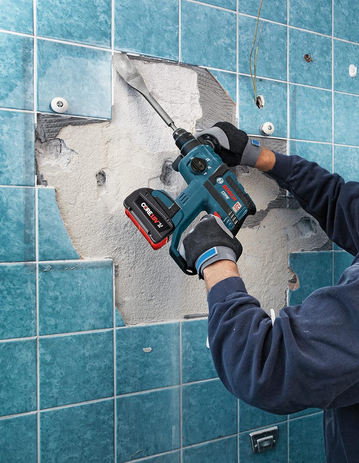 imageBOSCH HS1465 112 in x 10 in Tile Chisel SDSPlus Bulldog Xtreme Hammer Steel Ideal for Removing Tiles Smaller Grout Joints