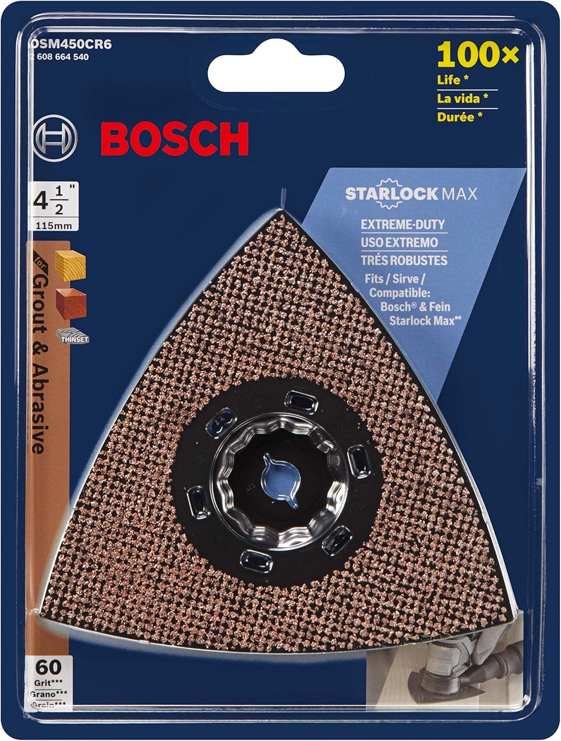 imageBOSCH OSM450CR6 StarlockMax Oscillating MultiTool Carbide 60 Grit Delta Sanding Pad