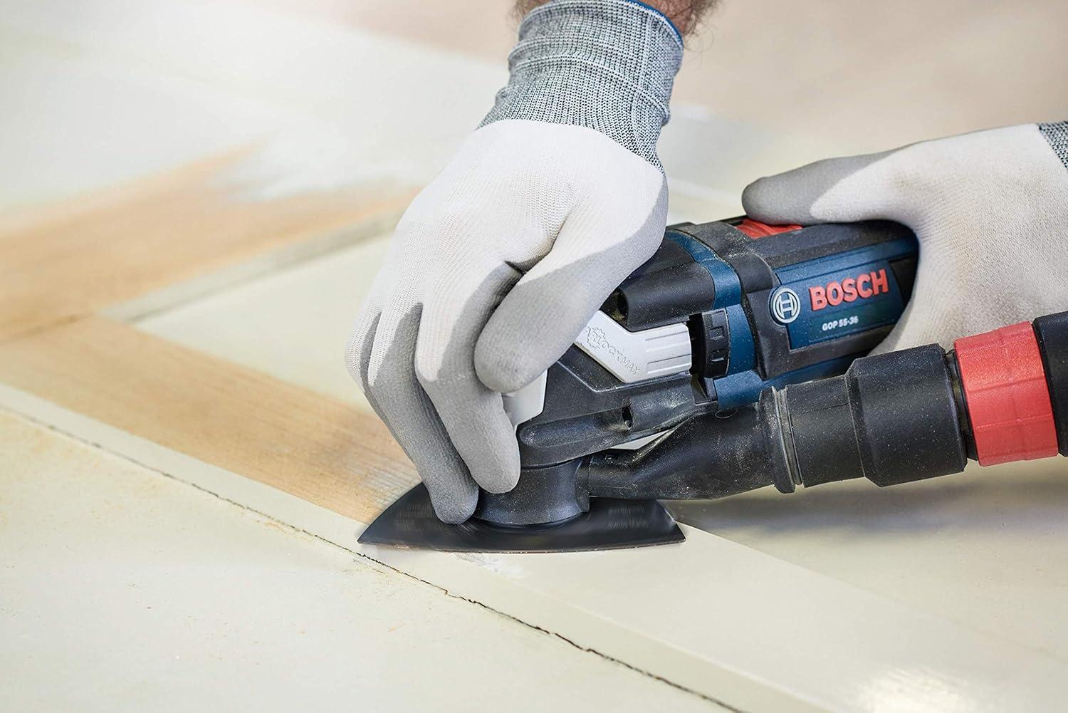 imageBOSCH OSM450CR6 StarlockMax Oscillating MultiTool Carbide 60 Grit Delta Sanding Pad