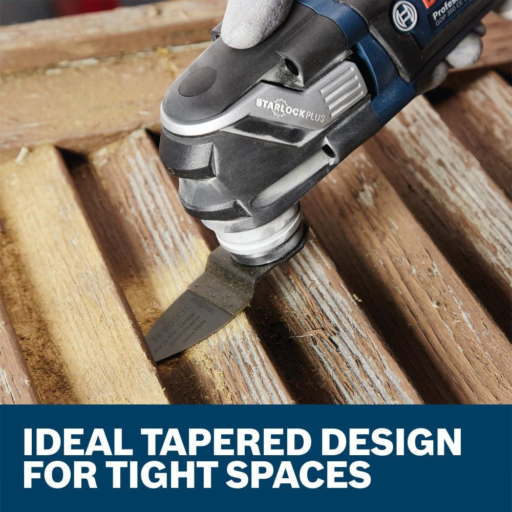 imageBosch OSL200CR 2 in Starlock Oscillating Multi Tool Carbide Grit Sanding Finger2 In