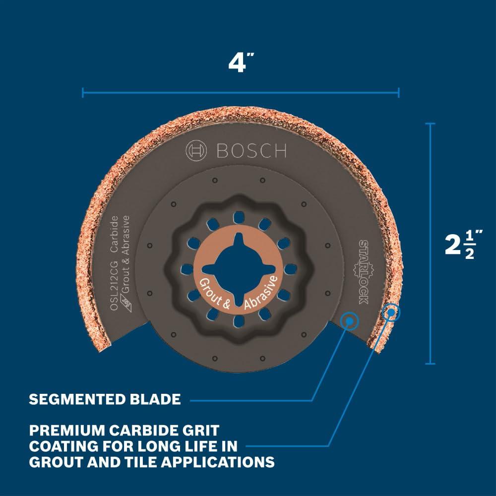 imageBosch OSL200CR 2 in Starlock Oscillating Multi Tool Carbide Grit Sanding Finger212 In