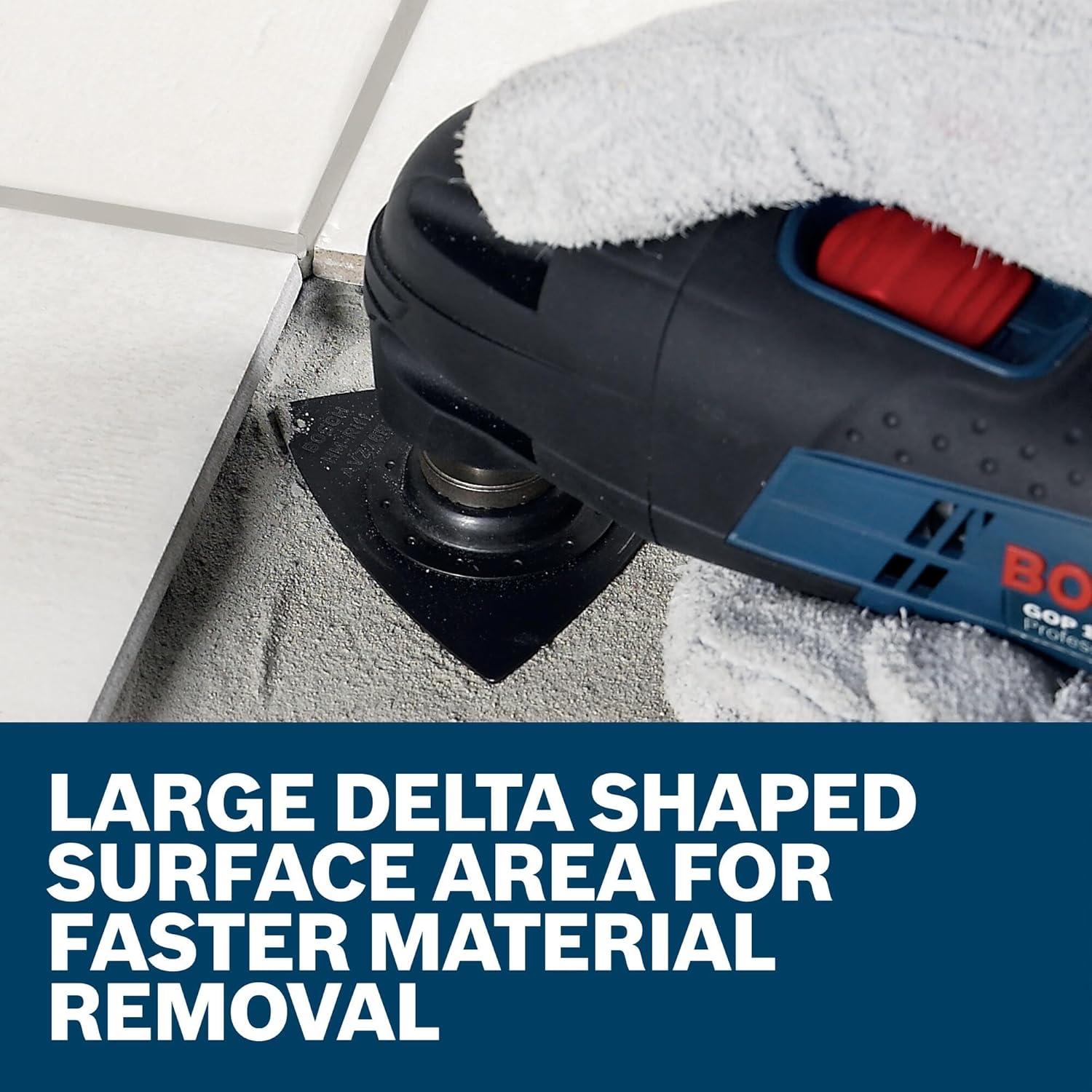 imageBosch OSL200CR 2 in Starlock Oscillating Multi Tool Carbide Grit Sanding Finger3 In