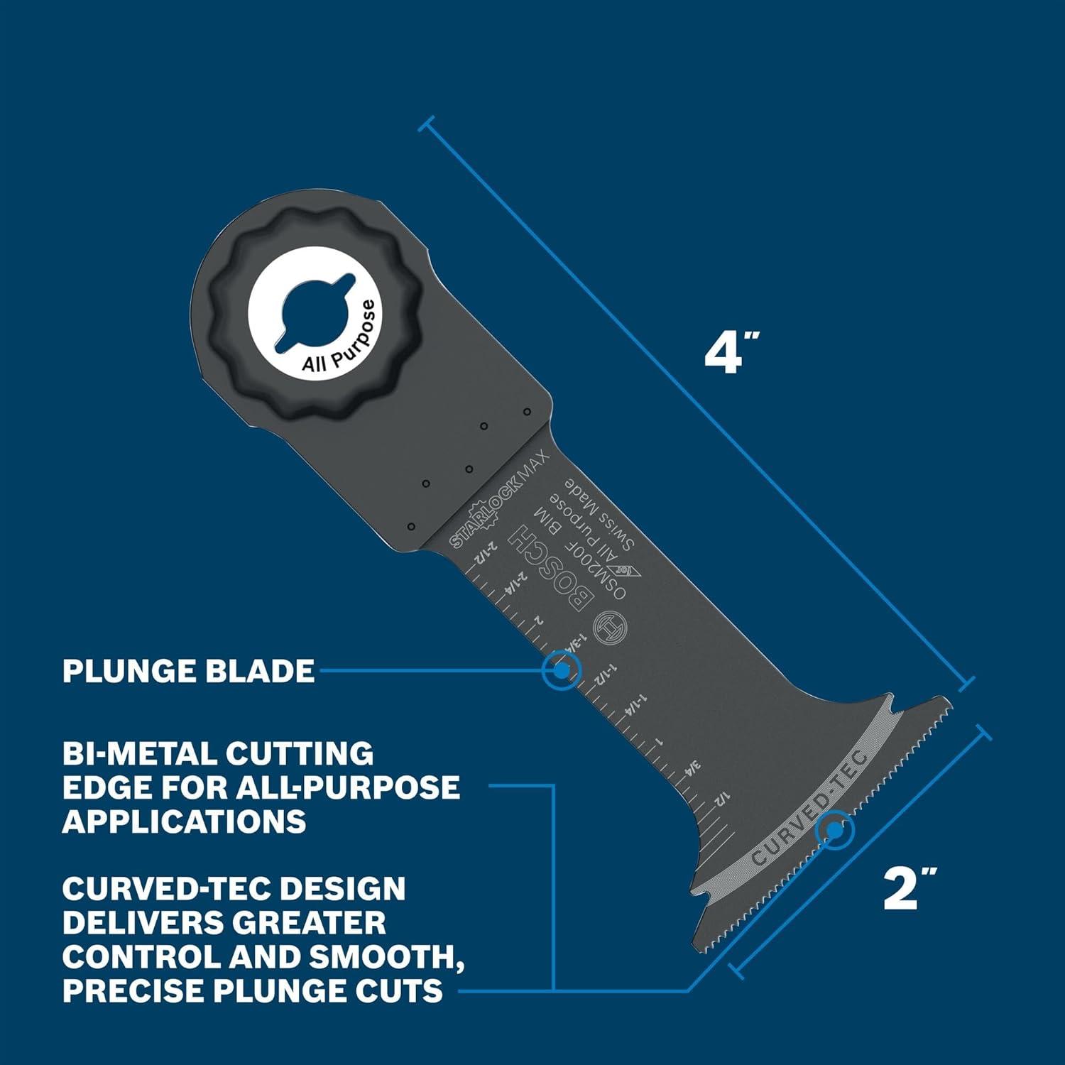 imageBosch OSM200F 2 in StarlockMax Oscillating Multi Tool BiMetal Plunge Cut Blade