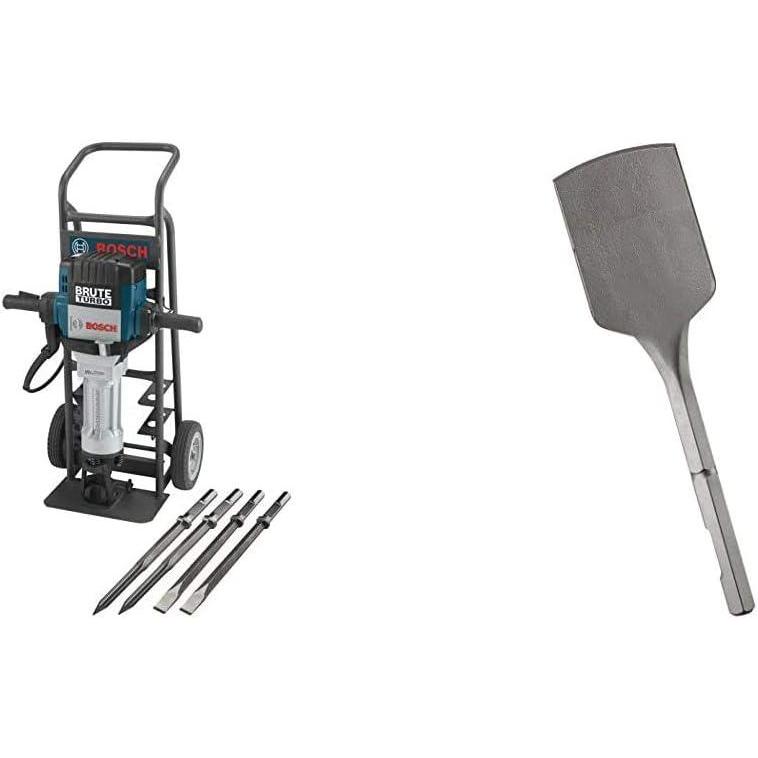 imageBOSCH BH2770VCD 120Volt 118 Hex Breaker Hammer Brute Turbo Deluxe Kit with Deluxe Cart Blue and BOSCH HS2167 19 In 5 In Asphalt Cutter 118 In Hex Hammer SteelBreaker Hammer w Asphalt Cutter