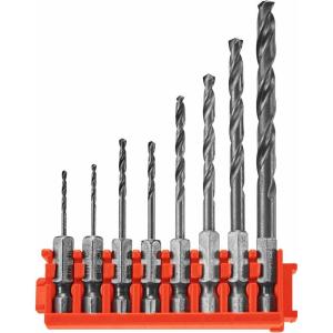 imageBOSCH ITDDV08C  8 pc Driven Impact Black Oxide Drill Bits with Clip for Custom Case System