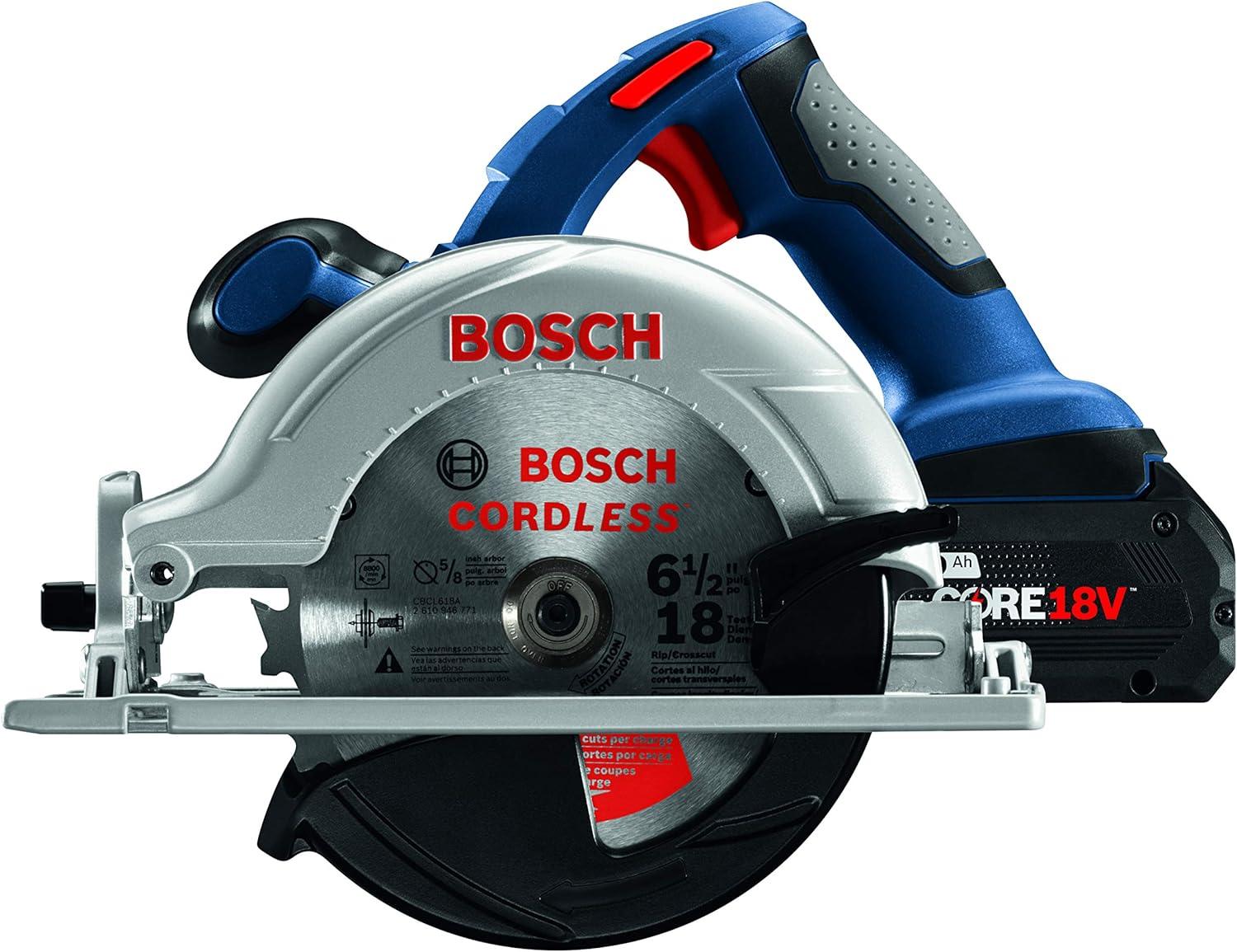 imageBosch CCS180B14A 18V 612 In Circular Saw Kit with 1 CORE18V 80 Ah Performance Battery