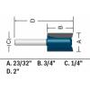 image:imageBosch 84602MC 2332 in x 34 in CarbideTipped Plywood Mortising Router Bit