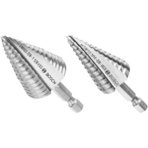 image:imageBosch IMSDC003 3 pc HighSpeed Steel Impact Tough Turbo Step Drill Bit Set2pc Impact