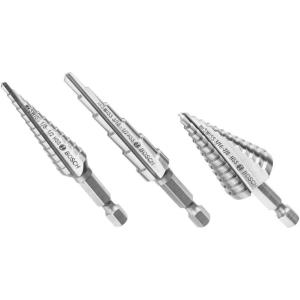image:imageBosch IMSDC003 3 pc HighSpeed Steel Impact Tough Turbo Step Drill Bit Set3pc Impact