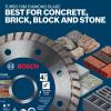 image:imageBOSCH DB045S3 45 in 3Pc Diamond Blade Set Includes Segmented Turbo Continuous Diamond Blades and Reducing Rings