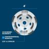 image:imageBOSCH DCDR0402 4 in Double Row Segmented Hubbed Diamond Cup Wheel  Fast Material Removal  Concrete Masonry  Angle Grinders