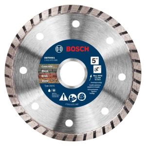 image:imageBOSCH DBT0501 5 in Turbo Rim Diamond Blade  Fast Precise Cuts  Concrete Brick Stone  Standard Angle Grinders5 DIAMETER