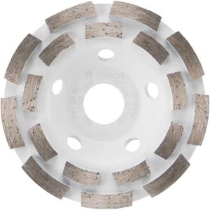 image:imageBOSCH DCDR04501 412 in Double Row Segmented Diamond Cup Wheel  Longer Life Effective Grinding  Concrete Mortar  Small Angle Grinders