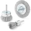 image:imageBOSCH WB025V3 3Piece Wire Brush Set  Crimped Wire Wheel End Wire Brush amp Wire Cup Brush for Efficient Paint Varnish amp Rust Removal  Compatible with DrillDrivers for Easy Surface Preparation
