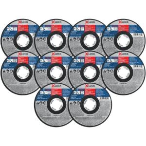 image:imageBOSCH TCWX1S450P10 412 in XLock MetalStainless Steel Cutting Wheels  10 Pack 60 Grit Type 141