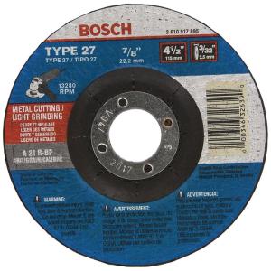 image:imageBosch CG27M450 412 In 332 In 78 In Arbor Type 27 24 Grit Light GrindingMetal Cutting Abrasive Wheel