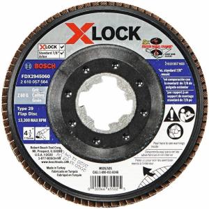 image:imageBOSCH FDX294506010 412 in XLock Arbor Type 29 60 Grit Flap Disc
