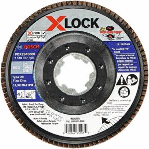 image:imageBOSCH FDX294508010 412 in XLock Arbor Type 29 80 Grit Flap Disc
