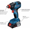 image:imageBosch GDX18V1800B12 18V TwoInOne 14 In and 12 In BitSocket Impact DriverWrench Kit with 2 Ah Standard Power Battery