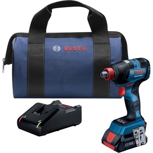 image:imageBOSCH GDX18V1800CB15 18V EC Brushless ConnectedReady 14 In and 12 In TwoInOne BitSocket Impact Driver Kit with 1 CORE18V 40 Ah Compact BatteryGeneration 2