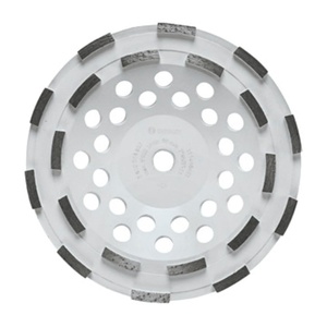 image:imageBOSCH DCDR0701 7 in Double Row Segmented Hubbed Diamond Cup Wheel  Fast Material Removal  Concrete Masonry  Large Angle Grinders
