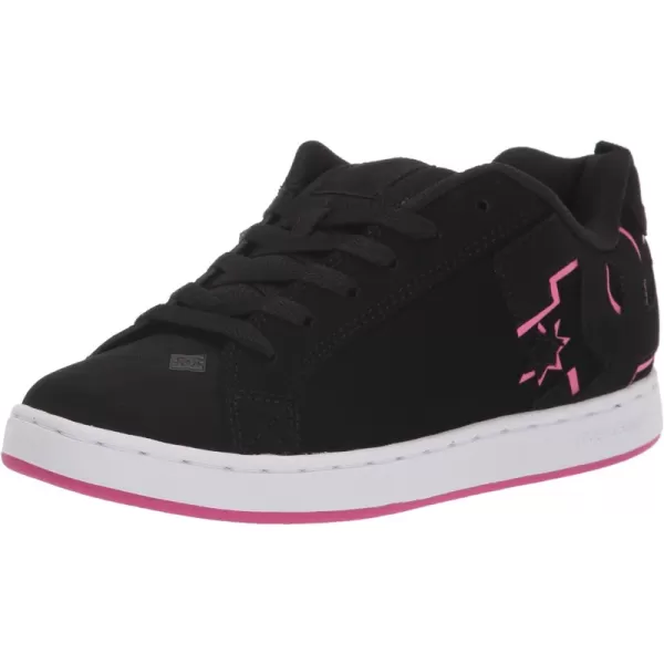 DC Women's Court Graffik Skate Shoes - Black/Hot Pink, Size 7