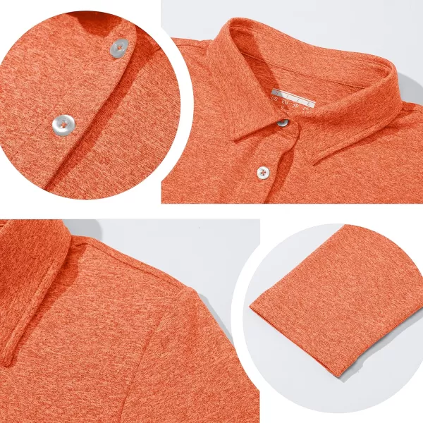TACVASEN Women's Polo Shirt Long Sleeve Quick Dry UPF 50+ Sun Protection Shirts for Golf Athletic Hiking Running Work
