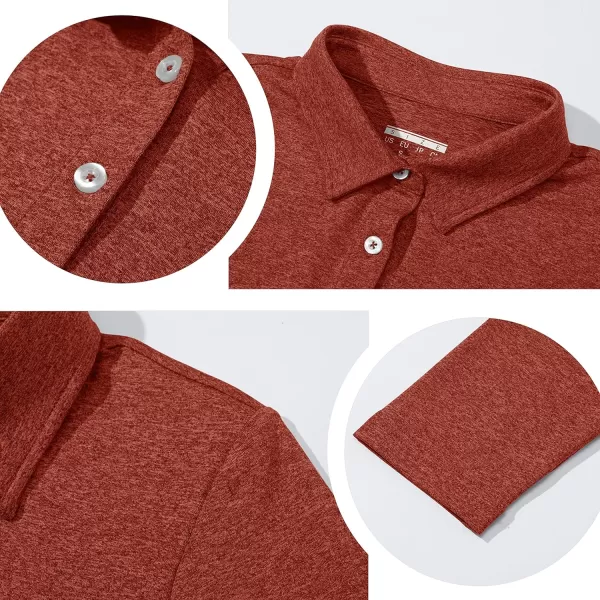 TACVASEN Women's Polo Shirt Long Sleeve Quick Dry UPF 50+ Sun Protection Shirts for Golf Athletic Hiking Running Work