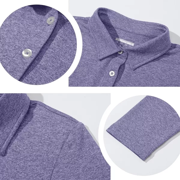 TACVASEN Women's Polo Shirt Long Sleeve Quick Dry UPF 50+ Sun Protection Shirts for Golf Athletic Hiking Running Work