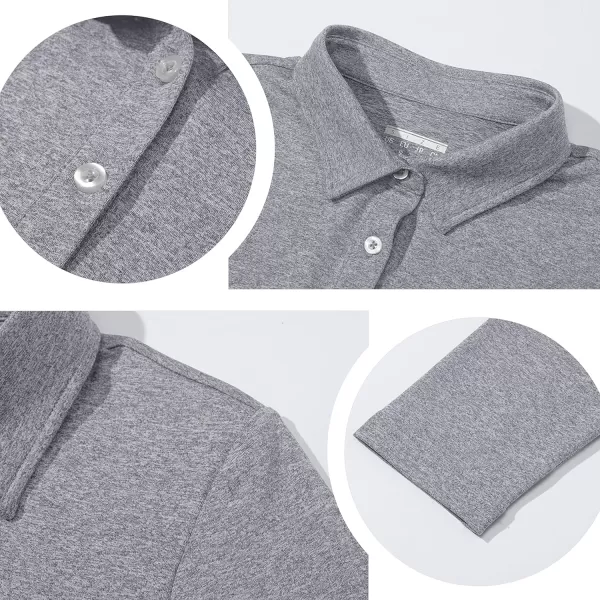TACVASEN Women's Polo Shirt Long Sleeve Quick Dry UPF 50+ Sun Protection Shirts for Golf Athletic Hiking Running Work