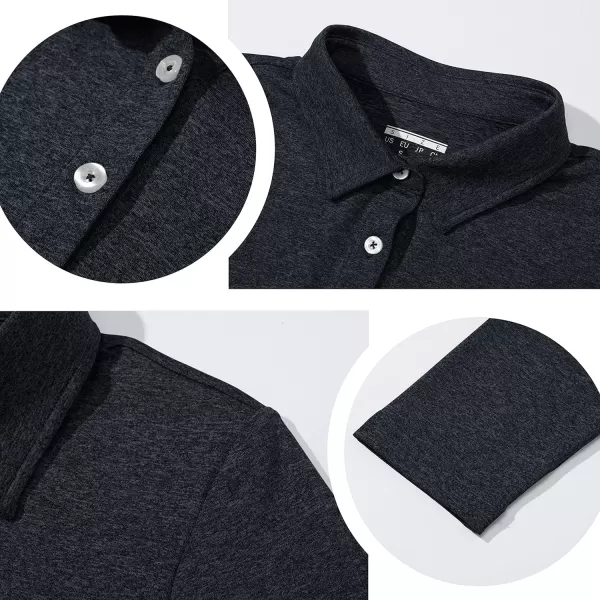 TACVASEN Women's Polo Shirt Long Sleeve Quick Dry UPF 50+ Sun Protection Shirts for Golf Athletic Hiking Running Work