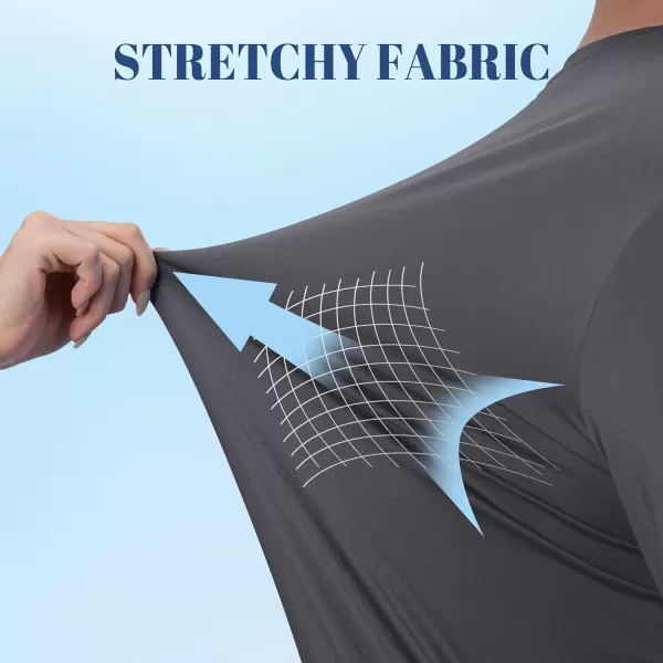 TACVASEN Men's Swim Shirt UPF 50+ Long Sleeve Rash Guard UV Protection Lightweight Quick-Dry Athletic T-Shirt
