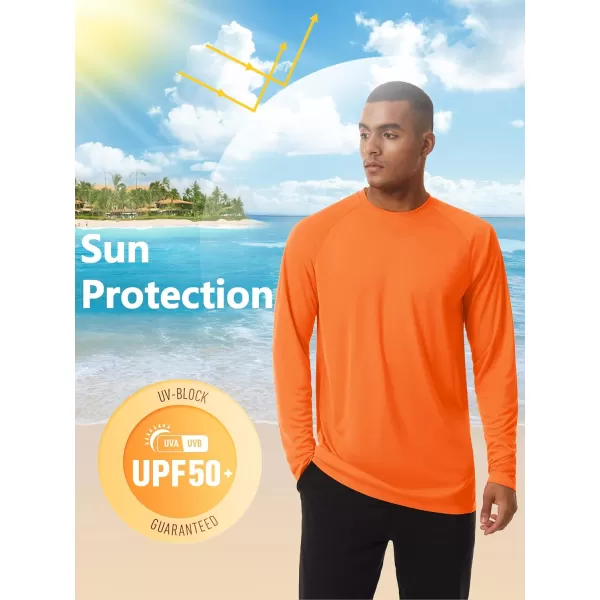 TACVASEN Men's Swim Shirt UPF 50+ Long Sleeve Rash Guard UV Protection Lightweight Quick-Dry Athletic T-Shirt