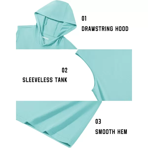 TACVASEN Men's Workout Hooded Tank Tops Sleeveless Gym Muscle Hoodies Sleeveless Lightweight Summer T Shirts