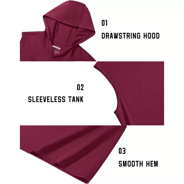 TACVASEN Men's Workout Hooded Tank Tops Sleeveless Gym Muscle Hoodies Sleeveless Lightweight Summer T Shirts