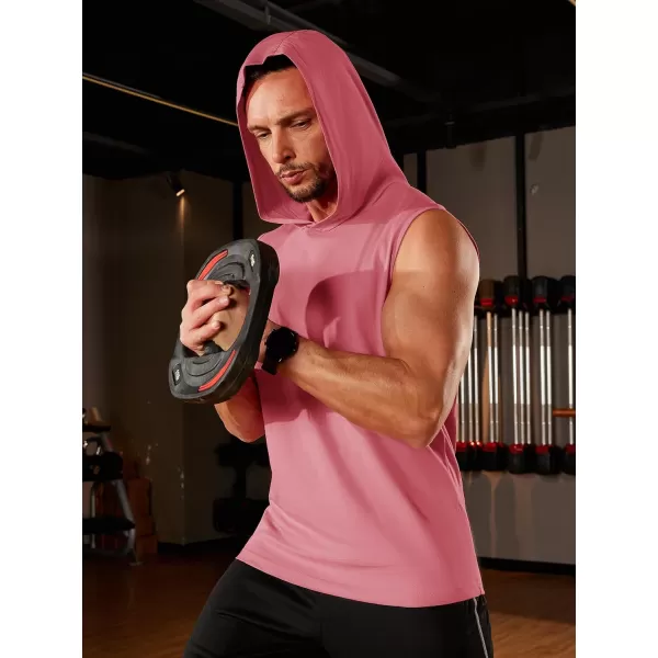 TACVASEN Men's Workout Hooded Tank Tops Sleeveless Gym Muscle Hoodies Sleeveless Lightweight Summer T Shirts