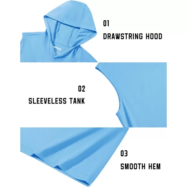 TACVASEN Men's Workout Hooded Tank Tops Sleeveless Gym Muscle Hoodies Sleeveless Lightweight Summer T Shirts