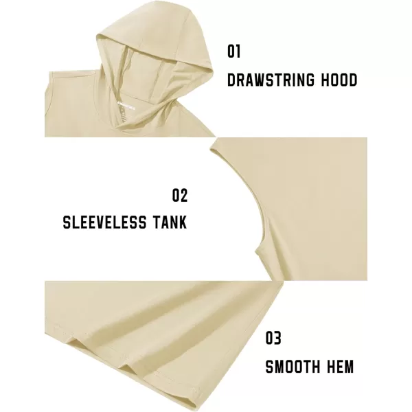 TACVASEN Men's Workout Hooded Tank Tops Sleeveless Gym Muscle Hoodies Sleeveless Lightweight Summer T Shirts